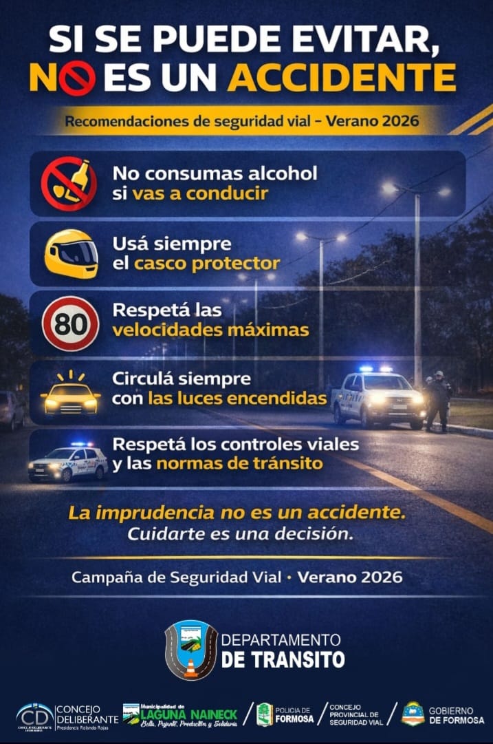 Laguna Naineck impulsa una fuerte campaña de seguridad vial de cara al Verano 2026