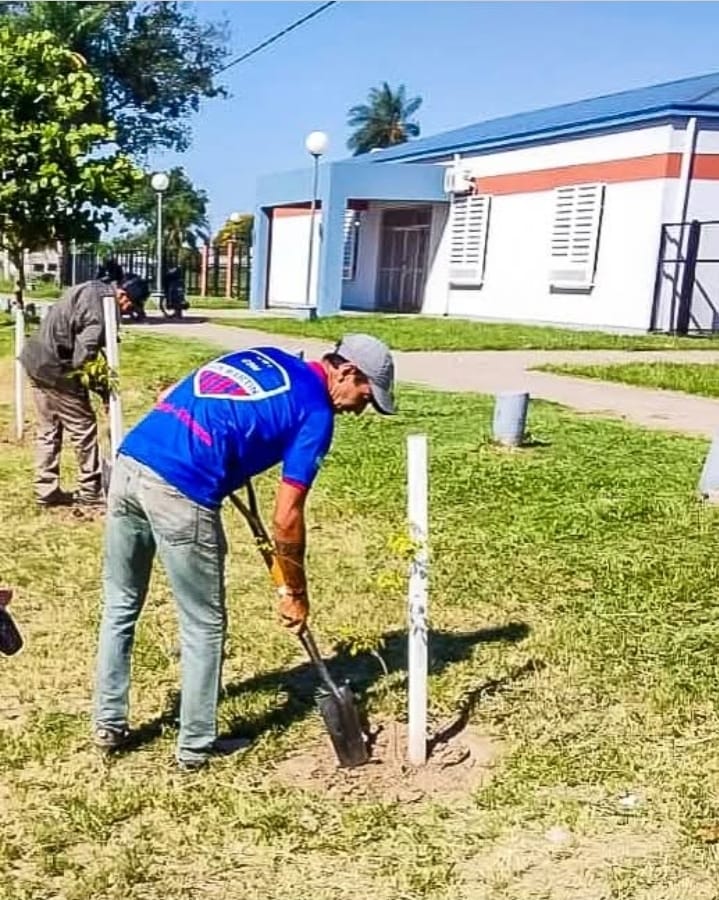 Pirané continúa con tareas de mantenimiento y puesta en valor en la Avenida 9 de Julio