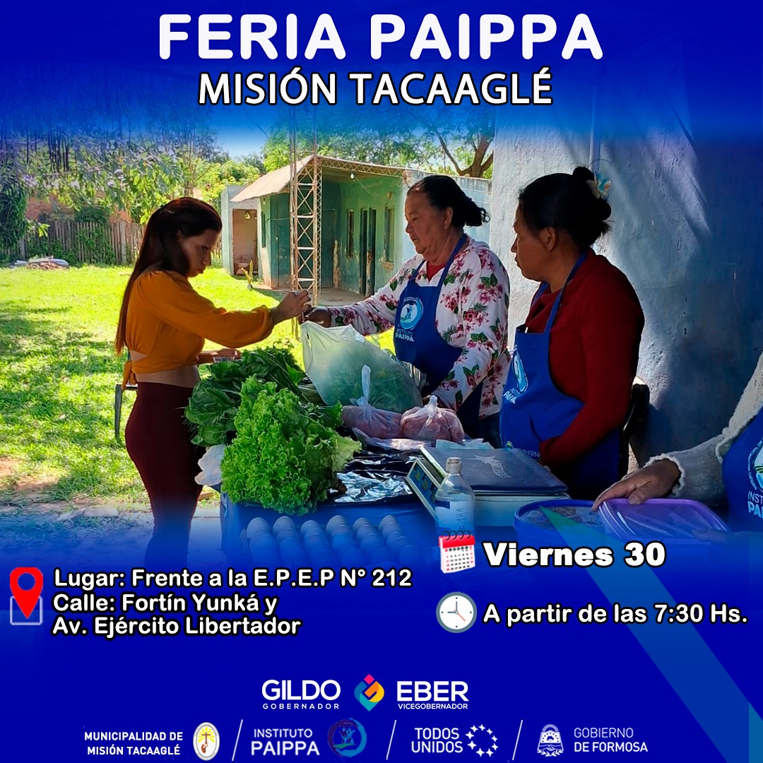 Misión Tacaaglé: nueva Feria PAIPPA para fortalecer la producción local