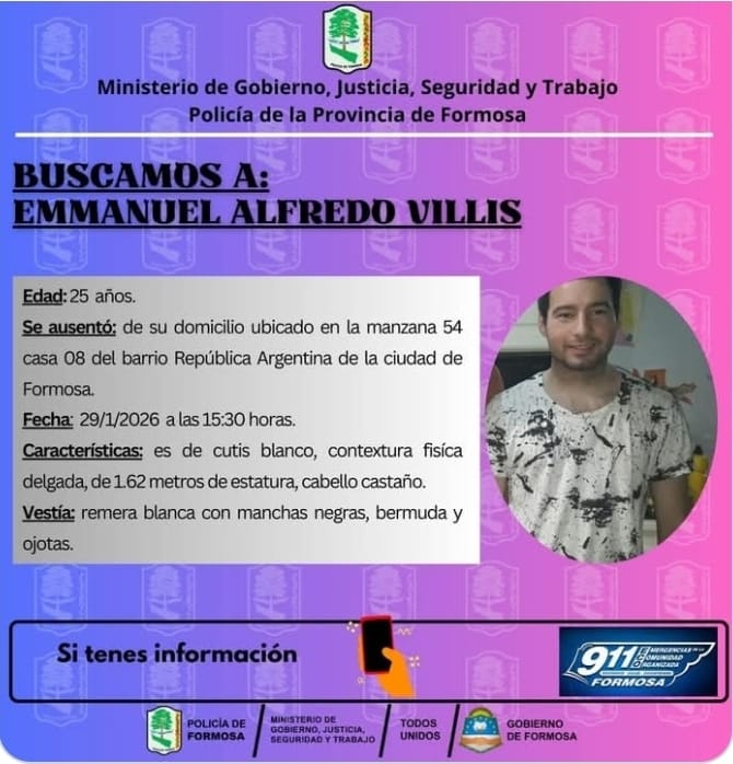 Llamado a la solidaridad para dar con el paradero de un joven en la ciudad capital