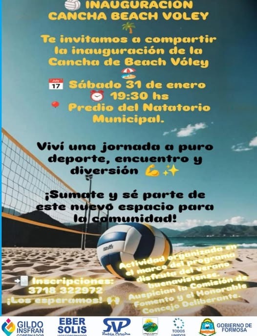 Buena Vista: inauguran la cancha de beach vóley en el predio del Natatorio