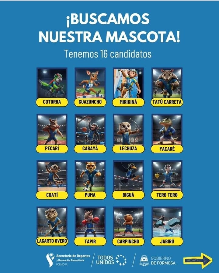 La Secretaría de Deportes y Recreación Comunitaria busca su mascota y convoca a la participación de la comunidad