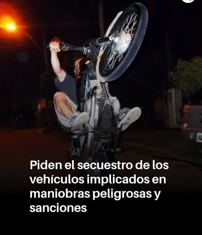 Seguridad vial: preocupación por maniobras temerarias en motos y pedido de medidas urgentes