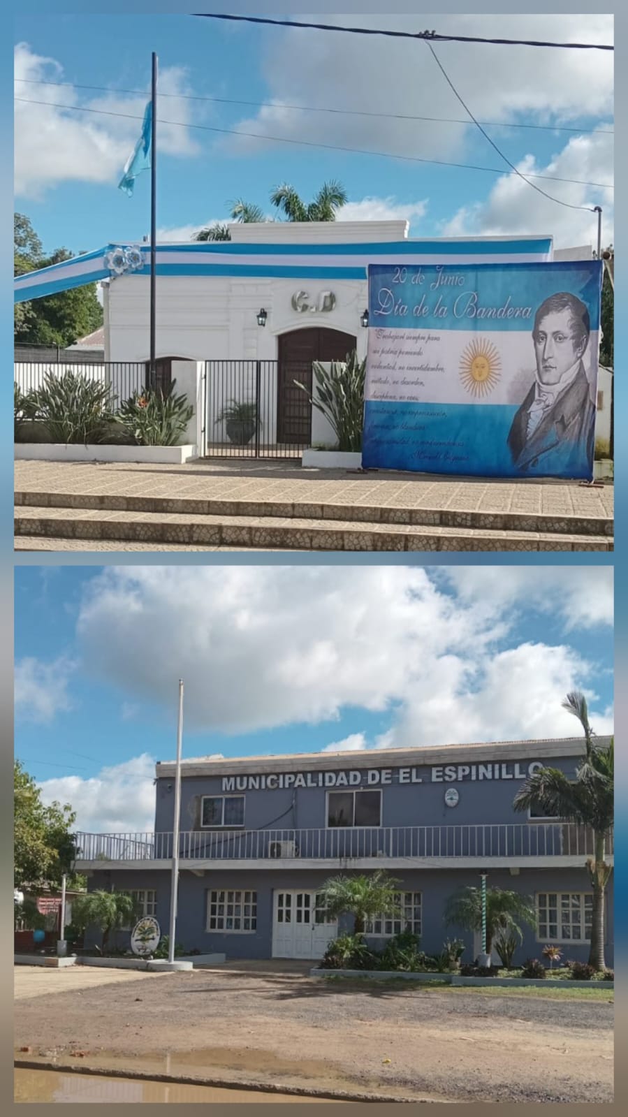 El Espinillo: dos miradas institucionales en el Día de la Bandera