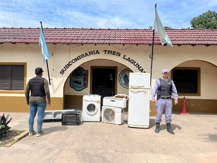 TRES LAGUNAS: LA POLICÍA RECUPERÓ ELECTRODOMÉSTICOS SUSTRAÍDOS DE UNA VIVIENDA